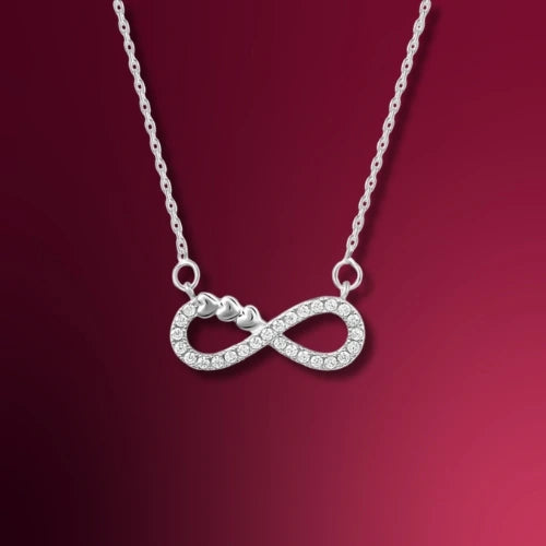 Sparkling Silver Infinity Accent Necklace
