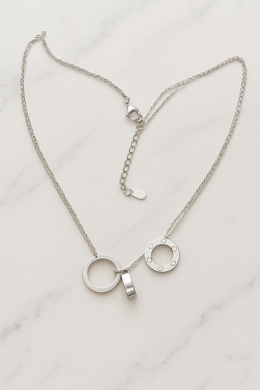 Double chain 3 Rings pendants