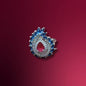 Silver Ring with Pink Center