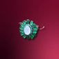 Silver Ring with White, Green, and Turquoise Stones
