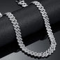 Bold Silver Tone Cuban Link Chain Necklace
