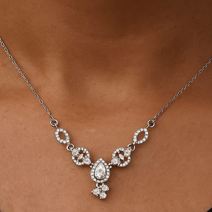 Silver Necklace - Flower necklace