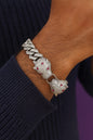 Double face Silve Panther Bracelet with Ruby Eyes