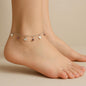 silver multi stone anklet