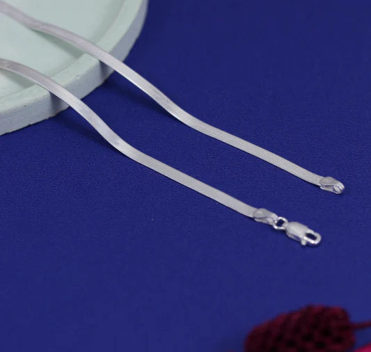 Silver Sleek Snake Anklet