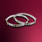 Etched Silver Bracelets with Deep Stone Accents