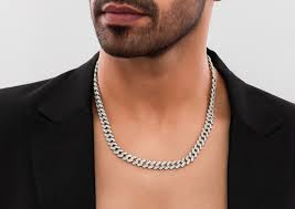 Diamond Clasp Silver Tone Curb Chain Necklace