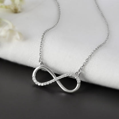 Sparkling Silver Infinity Accent Necklace
