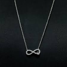 Sparkling Silver Infinity Accent Necklace