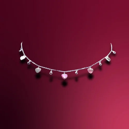 Sterling Silver Heart Charm Dangle Necklace